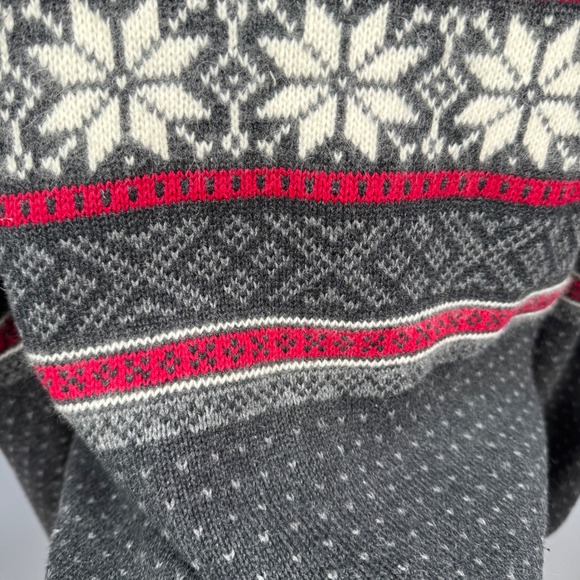 VTG Croft Barrow Women Petite XL Snowflake Fair Isle Zip Cardigan Sweater Nordic - Picture 6 of 12